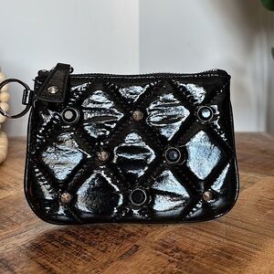 🖤💎VINTAGE Y2K BETSEY JOHNSON Quilted Studs & Jewels Keychain Wallet 💎🖤